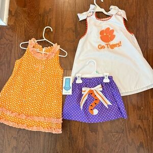Set of Clemson dresses and skirt